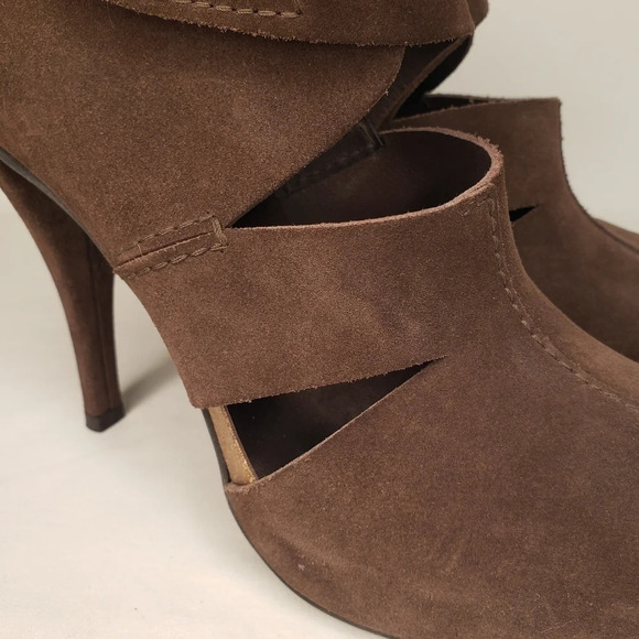 Pedro Garcia Platform Leather Peep Toe Crossover Brown (Size 40.5) - Picture 10 of 17